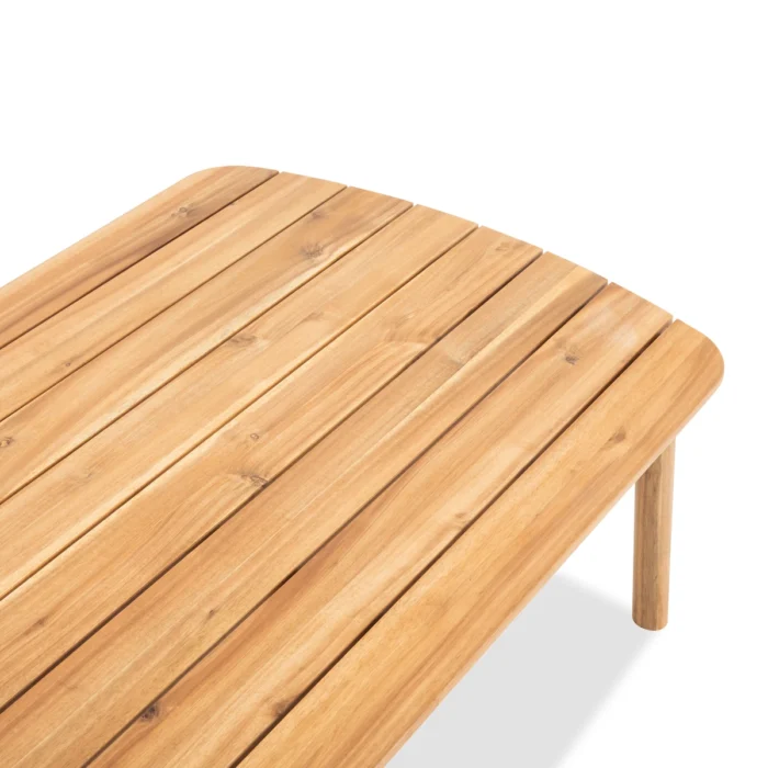 Solid Wood Oval Patio Coffee Table