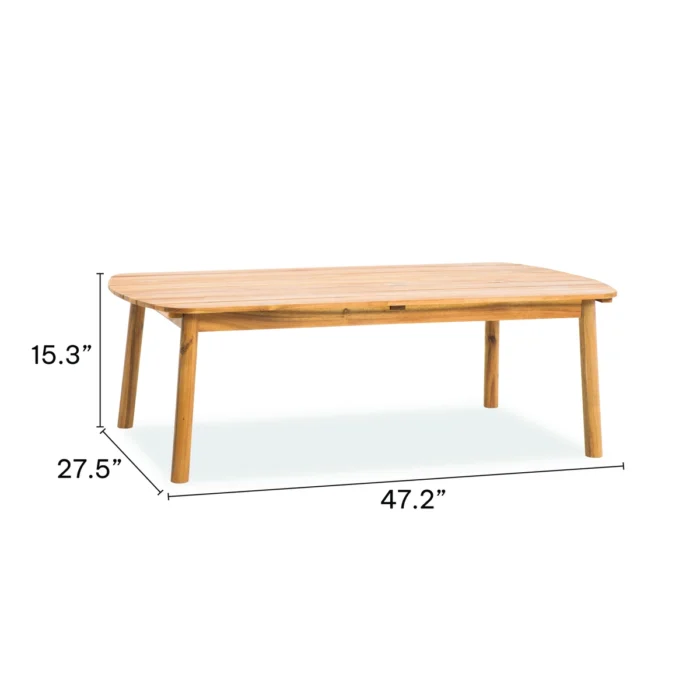 Solid Wood Oval Patio Coffee Table