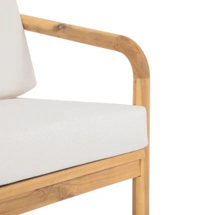 Patio Lounge Chair with Solid Wood Frame & Woven Rope Back