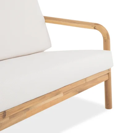 Patio Lounge Chair with Solid Wood Frame & Woven Rope Back