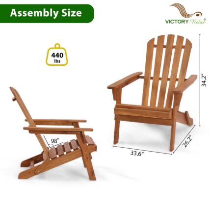 Collapsible Adirondack Chair 440 LBS Waterproof UV Outdoor