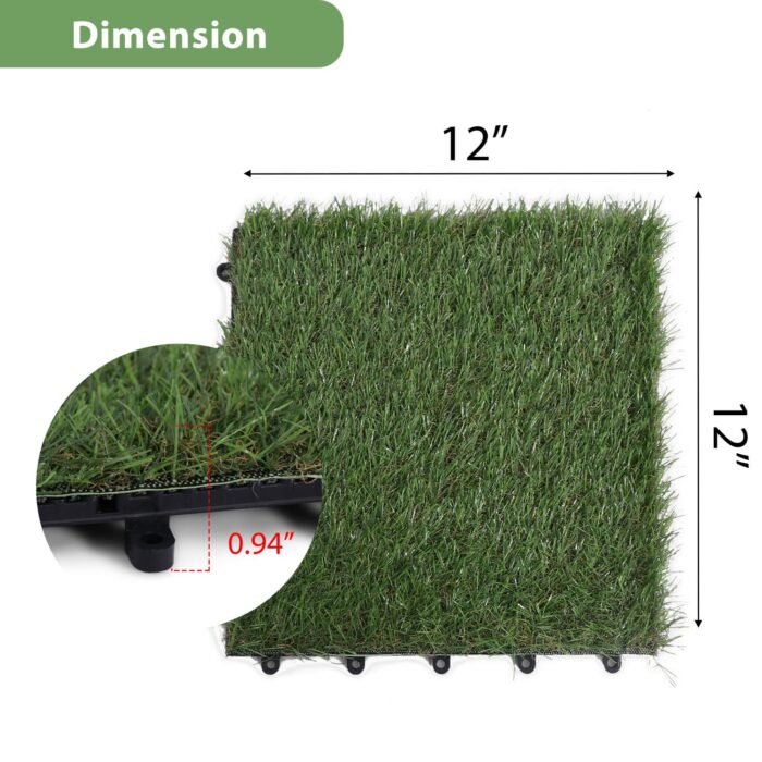 10-Piece Artificial Grass Turf Tiles for Indoor/Outdoor