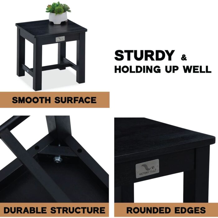 12-Inch Acacia Wood Step Stool for Indoor Use