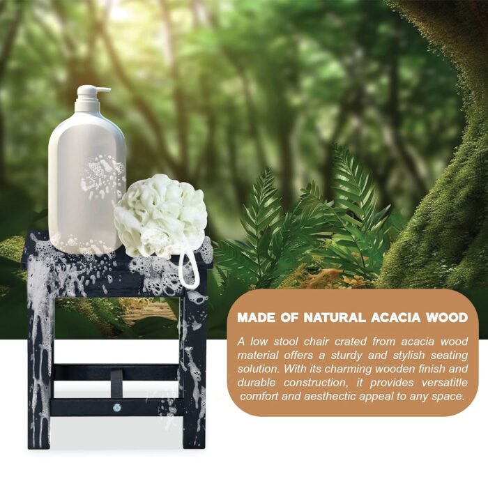 12-Inch Acacia Wood Step Stool for Indoor Use