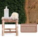 12-Inch Acacia Wood Step Stool for Indoor Use