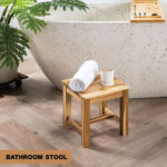 12-Inch Acacia Wood Step Stool for Indoor Use