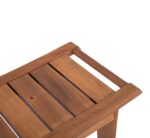 2-Tier Acacia Wood Shower Stool with Storage Shelf