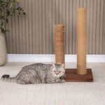 22-Inch Cat Scratching Post Solid Wood Sisal Scratcher
