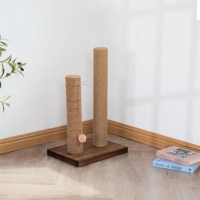 22-Inch Cat Scratching Post Solid Wood Sisal Scratcher
