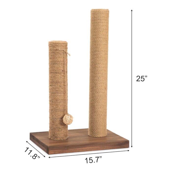 22-Inch Cat Scratching Post Solid Wood Sisal Scratcher