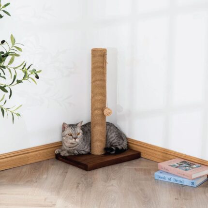 22-Inch Cat Scratching Post Solid Wood Sisal Scratcher
