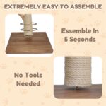 22-Inch Cat Scratching Post Solid Wood Sisal Scratcher