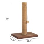 22-Inch Cat Scratching Post Solid Wood Sisal Scratcher