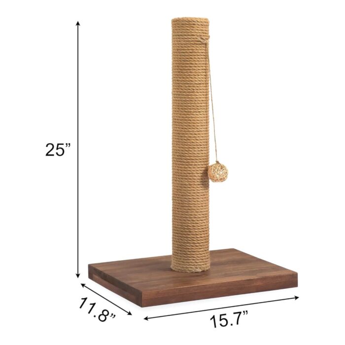 22-Inch Cat Scratching Post Solid Wood Sisal Scratcher