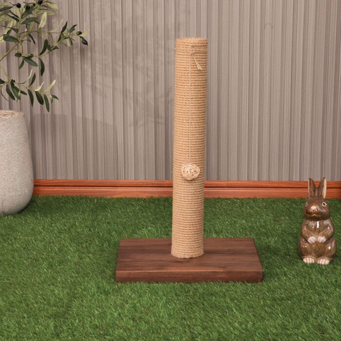 22-Inch Cat Scratching Post Solid Wood Sisal Scratcher