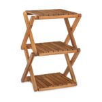 3-Tier Acacia Wood Shoe Rack Portable Storage Shelf