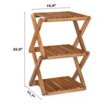 3-Tier Acacia Wood Shoe Rack Portable Storage Shelf