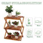 3-Tier Acacia Wood Shoe Rack Portable Storage Shelf