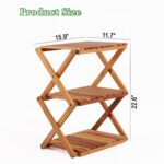 3-Tier Acacia Wood Shoe Rack Portable Storage Shelf