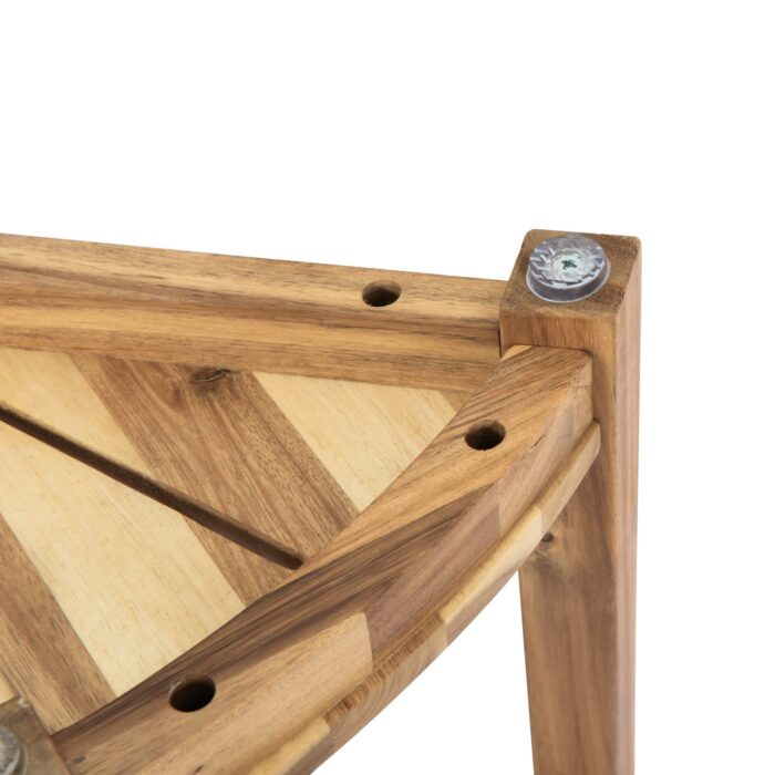 Acacia Corner Shower Stool Waterproof Bath Bench with Shelf