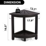 Acacia Corner Shower Stool Waterproof Bath Bench with Shelf