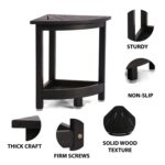 Acacia Corner Shower Stool Waterproof Bath Bench with Shelf