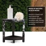 Acacia Corner Shower Stool Waterproof Bath Bench with Shelf