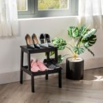 Acacia Wood 2-Step Stool Waterproof for Bathroom & Kitchen