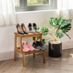 Acacia Wood 2-Step Stool Waterproof for Bathroom & Kitchen