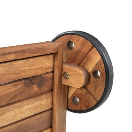 Acacia Wood Bar Cart Rolling Coffee & Drink Cart