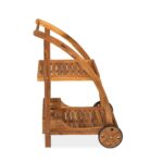 Acacia Wood Bar Cart Rolling Coffee & Drink Cart