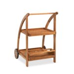 Acacia Wood Bar Cart Rolling Coffee & Drink Cart