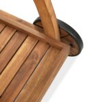 Acacia Wood Bar Cart Rolling Coffee & Drink Cart