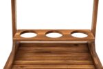 Acacia Wood Bar Cart Rolling Coffee & Drink Cart