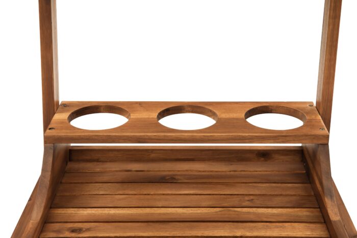 Acacia Wood Bar Cart Rolling Coffee & Drink Cart