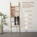 Acacia Wood Blanket Ladder 6-Tier Storage Rack