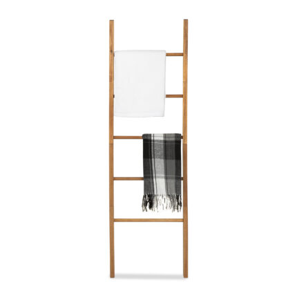 Acacia Wood Blanket Ladder 6-Tier Storage Rack