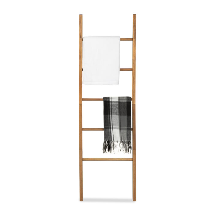 Acacia Wood Blanket Ladder 6-Tier Storage Rack