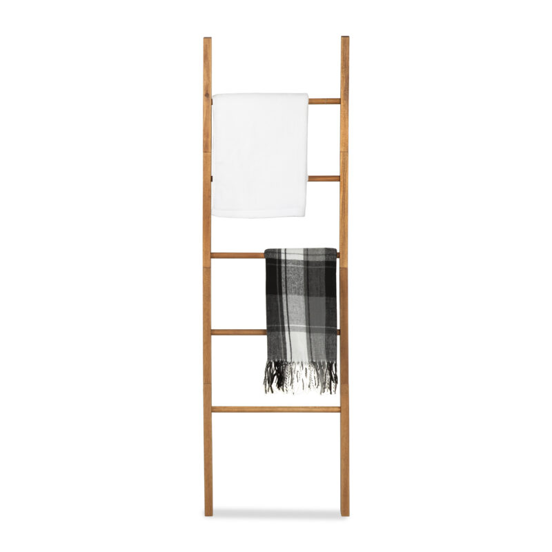 Acacia Wood Blanket Ladder 6-Tier Storage Rack