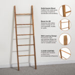 Acacia Wood Blanket Ladder 6-Tier Storage Rack