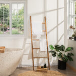 Acacia Wood Blanket Ladder 6-Tier Storage Rack
