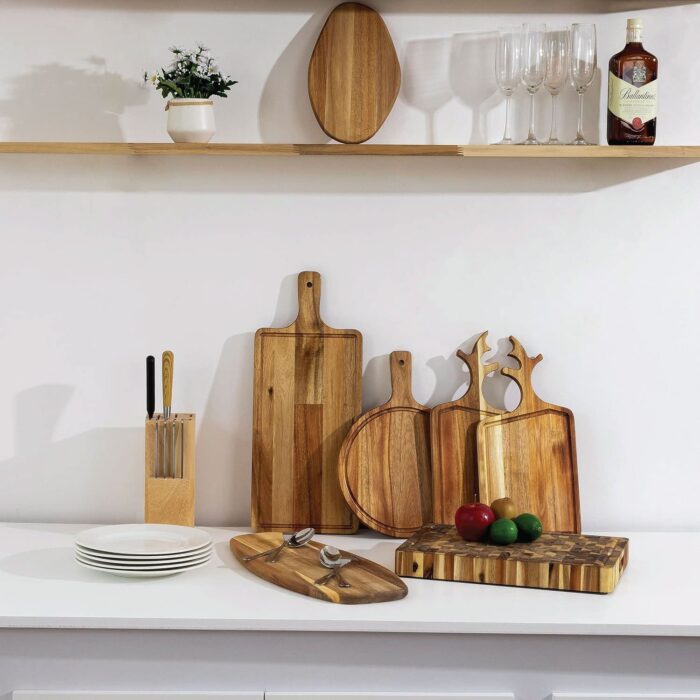 Acacia Wood Cutting Board Round for Kitchen & Dining