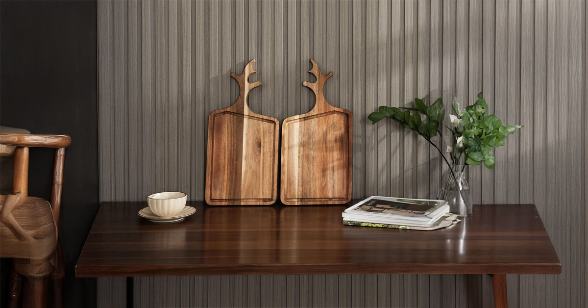 Acacia Wood Deerhorn Cutting Boards Set for Kitchen