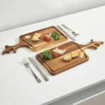 Acacia Wood Deerhorn Cutting Boards Set for Kitchen