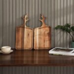 Acacia Wood Deerhorn Cutting Boards Set for Kitchen