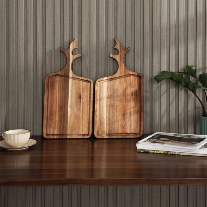 Acacia Wood Deerhorn Cutting Boards Set for Kitchen