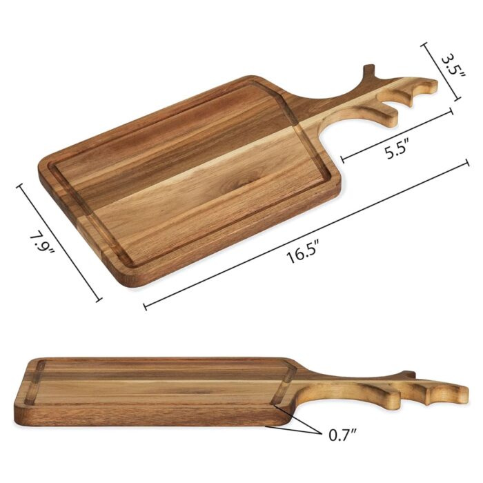 Acacia Wood Deerhorn Cutting Boards Set for Kitchen