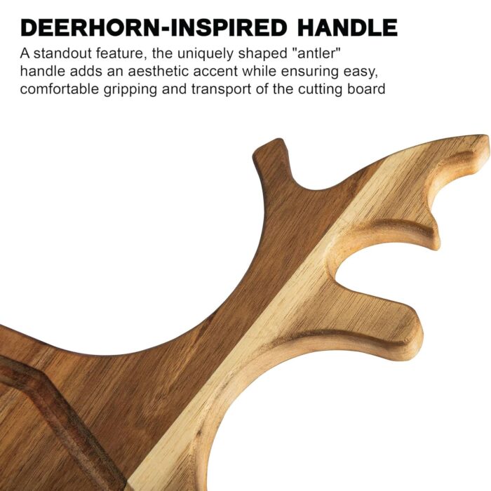Acacia Wood Deerhorn Cutting Boards Set for Kitchen
