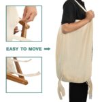 Acacia Wood Folding Laundry Hamper Basket with Handle
