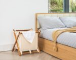 Acacia Wood Folding Laundry Hamper Basket with Handle